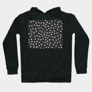 Grunge polka dots pattern design (black and white) Hoodie